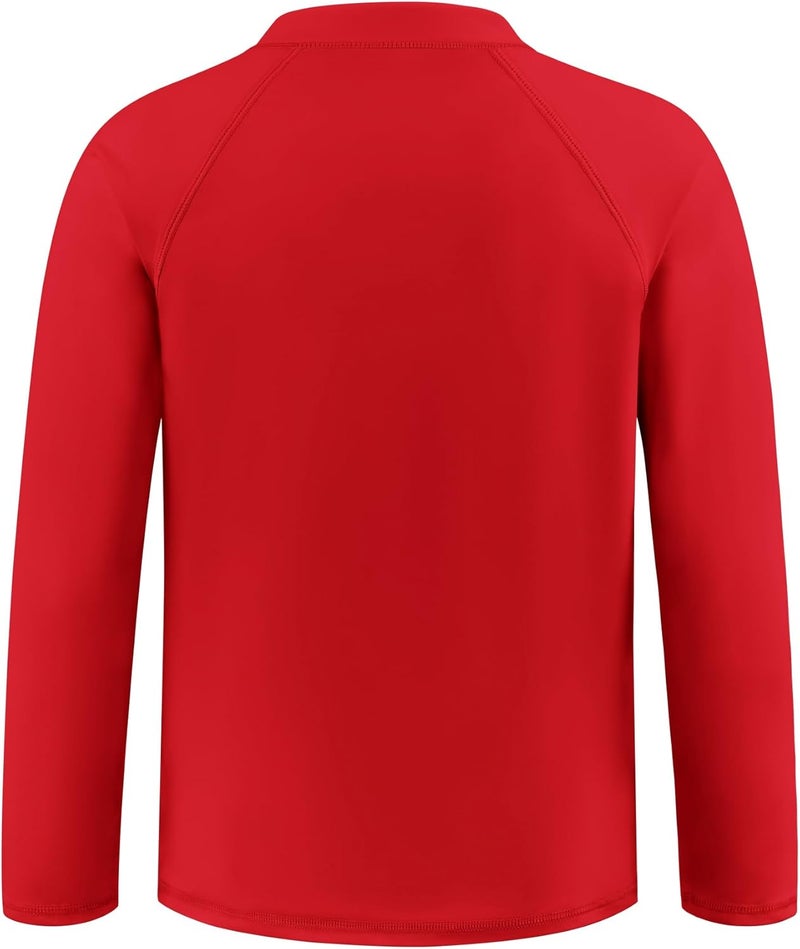 Semois Boys UPF 50+ Rash Guard Toddler Zipper Swim Shirts Long Sleeve Zip Up Sun Protection Rashguard Water Beach Shirts Quick Dry - Image 2